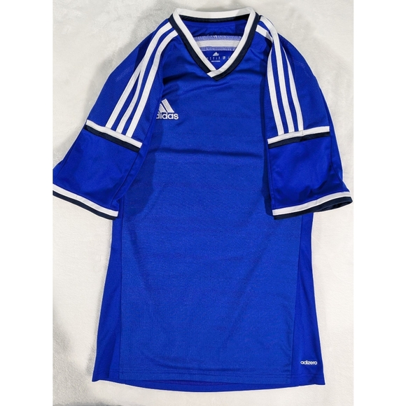 Adidas adizero blue soccer jersey short sleeve size Small - Picture 10 of 13